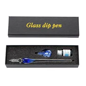 1 Комплект, Дип-ручка, Прозрачная внутри, Стеклянная ручка в цветочек, Дип-ручка из искусственного хрусталя, Винтажная авторучка, Студенческий подарок