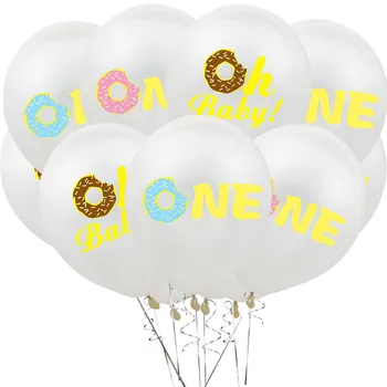 10шт 12-дюймовые пончики Oh Baby Латексные воздушные шары Дети С Днем рождения Детский душ Для мальчиков и девочек принадлежности для декора на 1-й День рождения