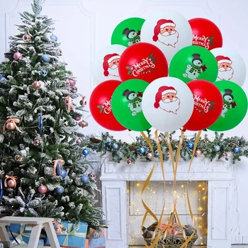 12 шт 12-дюймовых рождественских шаров из латекса Санта-Клауса, Рождественское украшение для дома 2023 Navidad, Украшение для рождественских подарков