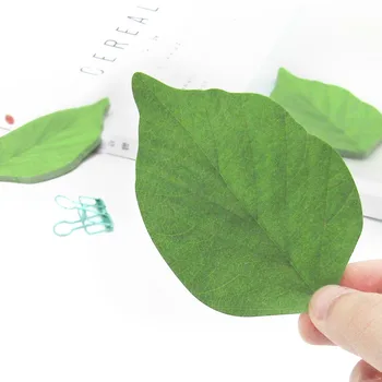 2 шт Корейских Канцелярских принадлежностей Милый Блокнот в форме зеленого листа, Липкие заметки, Бумажные стикеры в освежающем стиле Diy Kawaii