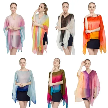 2023 Летний шарф, шали, Женские легкие солнцезащитные шарфы, шифоновые пляжные топы с защитой от ультрафиолета, бикини, прикрытие