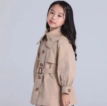 2023 Новейший высококачественный осенний тренч Кахаки коричневого цвета в английском стиле, одежда для девочек, куртка 4, 6, 8, 10, 12, 14 лет