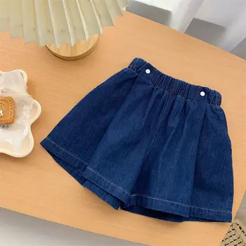 2023 новые весенне-осенние джинсовые шорты для девочек, детские джинсовые брюки, детская одежда от 2 до 12 лет