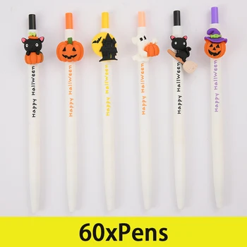60шт канцелярских принадлежностей, гелевая ручка, милый подарок на Хэллоуин, студенческая офисная ручка, кавайные канцелярские принадлежности