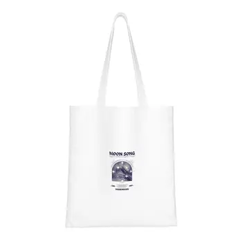 Moon Song - хозяйственная сумка Фиби Бриджерс, холщовая сумка-тоут, сумки для покупок, складная многоразовая женская дорожная сумка-тоут на плечо