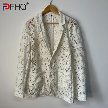 PFHQ Модный кружевной дизайн с вышивкой, мужской костюм, пальто, высококачественная индивидуальность, Элегантный модный пиджак-блейзер, роскошь 2023 года