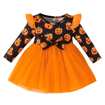 Pudcoco Детское платье для девочек на Хэллоуин с надписью 