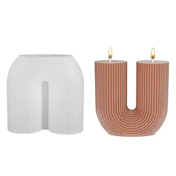 U-образная форма для ароматических свечей, Силиконовая форма для пищевых продуктов, 3D Форма для ароматерапии, Принадлежности для изготовления свечей, Домашний Свадебный декор