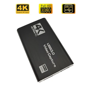 USB 4K 60Hz HDMI-Совместимая Карта Видеозахвата 1080P для игровой Пластинки Для записи потокового видео USB 3.0 Grabber для камеры PS4