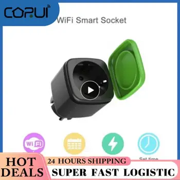 Wifi Tuya Smart Outdoor Socket EU Plug 100-240 В 16A IP44, Водонепроницаемая беспроводная розетка, работает с Smart Life Alexa