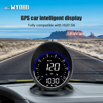 WYOBD G6 GPS HUD Спидометр Автоматическое Направление Движения Время Головной Дисплей Автомобильные Аксессуары Совместимы со Всеми Автомобилями