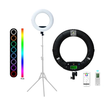 Yidoblo FC-480 многоцветный кольцевой фонарь 18 дюймов rgb led selfie tikto ring light с аккумуляторной пластиной