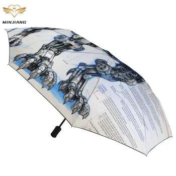 Автоматический зонт Tiger 8 Ribs, рисунок карандашом, Чертежи робота, Портативный зонт, Ветроустойчивое черное пальто, Зонты для мужчин
