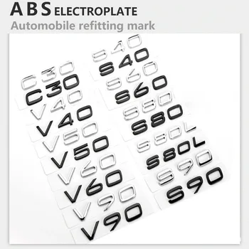 Автомобиль 3D ABS Задний Хвост Багажник Буквы Алфавита Логотип Значок Эмблема Наклейки Стайлинг Наклейка Для Volvo C30 V40 V50 V60 V90 Аксессуары