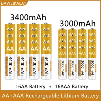 Аккумулятор AA/AAA 1,5 В Перезаряжаемый полимерный литий-ионный аккумулятор AA/AAA Аккумулятор для мыши с дистанционным управлением, маленький вентилятор, Электрическая игрушка
