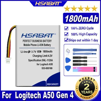Аккумулятор HSABAT 533-000169 емкостью 1800 мАч для аккумуляторов гарнитуры Logitech A50 Gen 4 A20