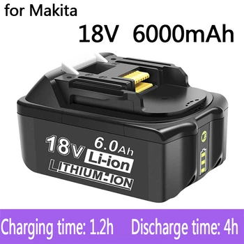 Аккумуляторная Батарея Электроинструмента Makita 18V 6.0Ah 18V Makita со светодиодной литий-ионной заменой LXT BL1860B BL1860 BL1850