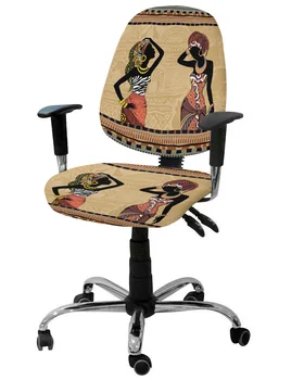 Африканские женщины в этническом стиле Черные Женщины Эластичный Чехол для компьютерного кресла Съемный Чехол для офисного кресла Разъемные Чехлы для сидений
