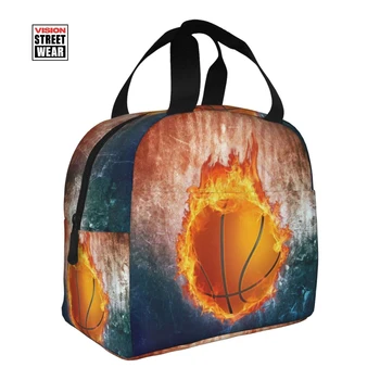 Баскетбольная сумка для ланча для мальчика, спортивная коробка для ланча с мячом, сумка для хранения ланчбоксов, сумка-холодильник многоразового использования, водонепроницаемые сумки для офиса