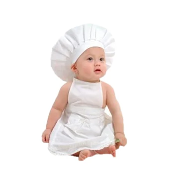 Белый фартук, шляпа, костюм шеф-повара, реквизит для фотосъемки, костюм для новорожденных и малышей