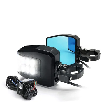 Боковые зеркала UTV для бездорожья со светодиодной подсветкой MCY US Inventory со жгутом проводов Plug and Play и синей функцией защиты от бликов для универсальных UTV