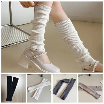 Вязаные Носки в Японском стиле Для женщин и девочек, Панк-Харадзюку, Чехол для ног, Милые Балетные Носки, Длинные Чулки