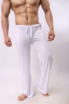 Гладкие свободные мужские повседневные брюки, дышащие классные домашние брюки, повседневные пижамы оптом
