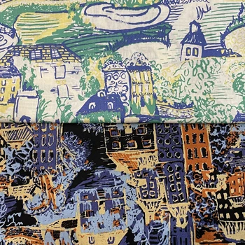 Граффити-замок 40-х годов, Хлопчатобумажная ткань Tissun Liberty, поплин, ткань для детского шитья, платья, юбка, лоскутное шитье ручной работы.