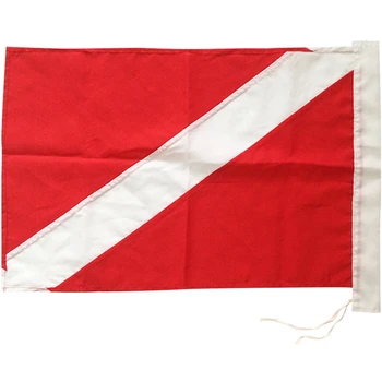 Дайв-флаг для подводного плавания с аквалангом и подводной охоты, используемый с поплавком, буем, лодкой, шестом дайвера 35x50 см
