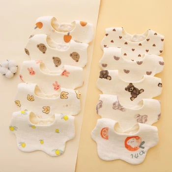 Детские нагрудники для прорезывания зубов, дышащий слюнявый нагрудник, Хлопчатобумажные салфетки от отрыжки, нагрудник в форме цветка, полотенце для кормления новорожденных