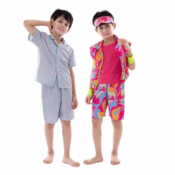 Детский костюм Барби Кена для мальчиков Райан Гослинг 2023 Костюмы для косплея куклы из фильма Костюмы Пляжный костюм Кена для детей Рубашка