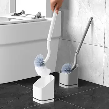 Домашний пластиковый держатель для чистки с длинной ручкой, щетка для унитаза, инструменты для чистки ванной комнаты без перфорации