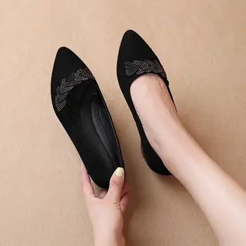Женская обувь 2023 Бриллиант с кристаллами Женская летняя обувь Черный массивный каблук Со стразами На массивных каблуках Низкая Элегантная скидка