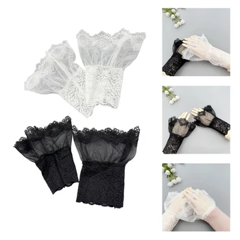 Женские расклешенные рукава с вышивкой, съемные накладные манжеты, накладные рукава на запястье.