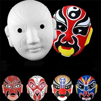 Забавная маска для вечеринки Маска для вечеринки, сделанная своими руками, маска для Пекинской оперы, Маскарадная маска на половину лица, маска с ручной росписью, сделанная своими руками