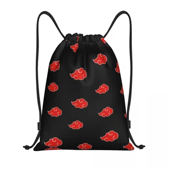 Изготовленная на заказ сумка на шнурке Red Clouds для покупок, рюкзаки для йоги, мужская Женская спортивная сумка для спортзала Konoha Neji Akatsuki