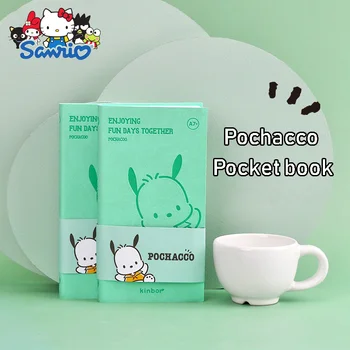 Карманная книжка Sanrio Pochacco A7, милая студенческая портативная записная книжка, Может поворачиваться на 180 ° для записи специальных заметок