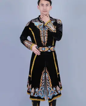 Китайский Синьцзян-уйгурский мужской костюм, весенний блестящий танцевальный костюм в новом стиле, тканевые брюки в комплекте