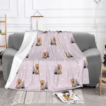 Клетчатое одеяло для щенков собак-терьеров, фланелевое, всесезонное, портативное, супер мягкое, пледы для домашнего офиса, коврик для коврика