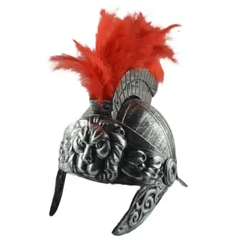 Косплей Маскарадный шлем Пластиковый шлем Шляпа Средневековый Древнеримский Винтажный шлем Перо Льва