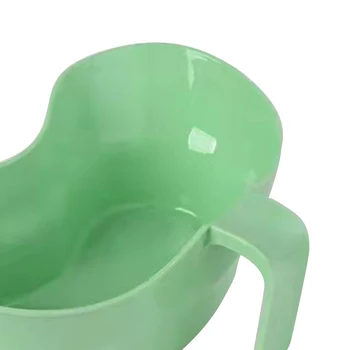Легкая чашка с защитой от брызг на 2 зуба для пожилых прикованных к постели людей зеленого цвета