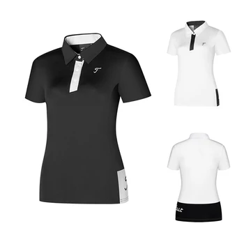 Летняя женская футболка для гольфа, дышащая, быстросохнущая, высококачественная, приталенная, впитывающая пот, с короткими рукавами
