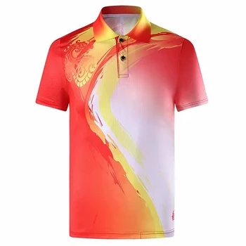 Летняя рубашка поло Qucik dry спортивная одежда для бадминтона Женщины / Мужчины, футболка для настольного тенниса одежда ， Спорт Фитнес Тренажерный зал гольф теннисная рубашка