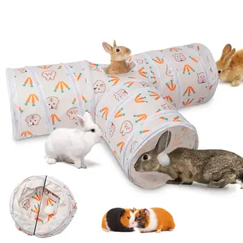 Маленькие туннельные игрушки, трубки, Т / y-образное укрытие для кроликов, складывающееся для принадлежностей, Кролик, морская свинка, трех- / двухканальные туннели для свиней