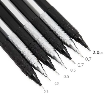 Металлический механический карандаш 0,3 0,5 0,7 2,0 мм с низким центром тяжести Художественный рисунок Живопись Автоматический карандаш со школьными принадлежностями
