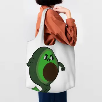 Многоразовая хозяйственная сумка из авокадо, женская холщовая сумка через плечо, прочные сумки для покупок из фруктов, веганских продуктов, сумки для фотографий