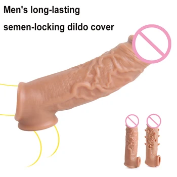 Многоразовый мужской удлинитель с реалистичным рукавом для пениса, задерживающий эякуляцию, Аксессуары для члена, Игрушки для взрослых Для мужчин, презервативы для увеличения пениса