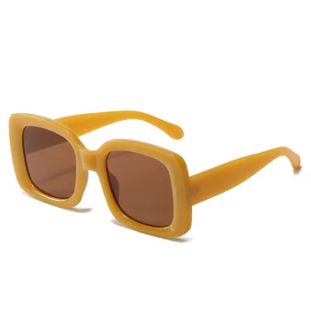 Модные Ретро-роскошные женские Солнцезащитные очки с квадратной рамкой из пластика UV400, Солнцезащитные очки для мужчин и женщин