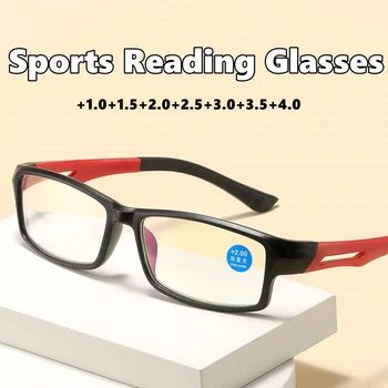 Модные спортивные очки для чтения, Модные Мужские и женские очки для дальнего обзора с защитой от синего света, Классические квадратные очки для дальнозоркости Унисекс
