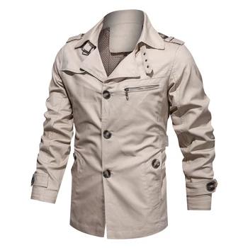 Мужская ветрозащитная хлопковая куртка в стиле милитари, мужская ветровка, осенняя куртка-бомбер, повседневные пальто-карго с множеством карманов, мотоциклетная куртка